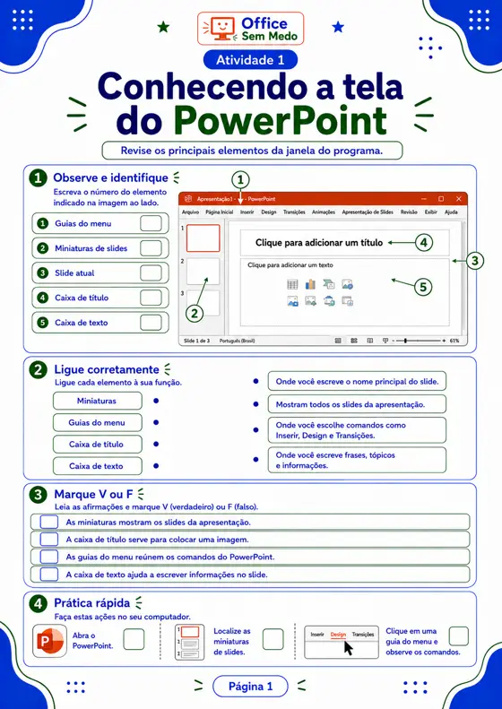 Atividade 1 — Conhecendo a tela do PowerPoint