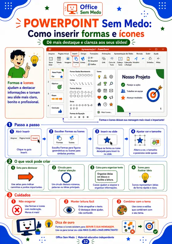 PowerPoint — Como inserir formas e ícones