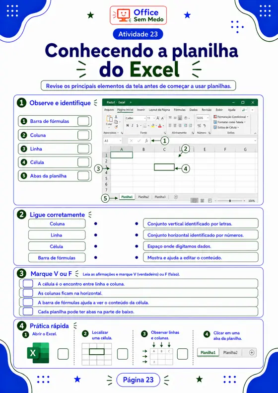 Atividade 23 — Conhecendo a planilha do Excel